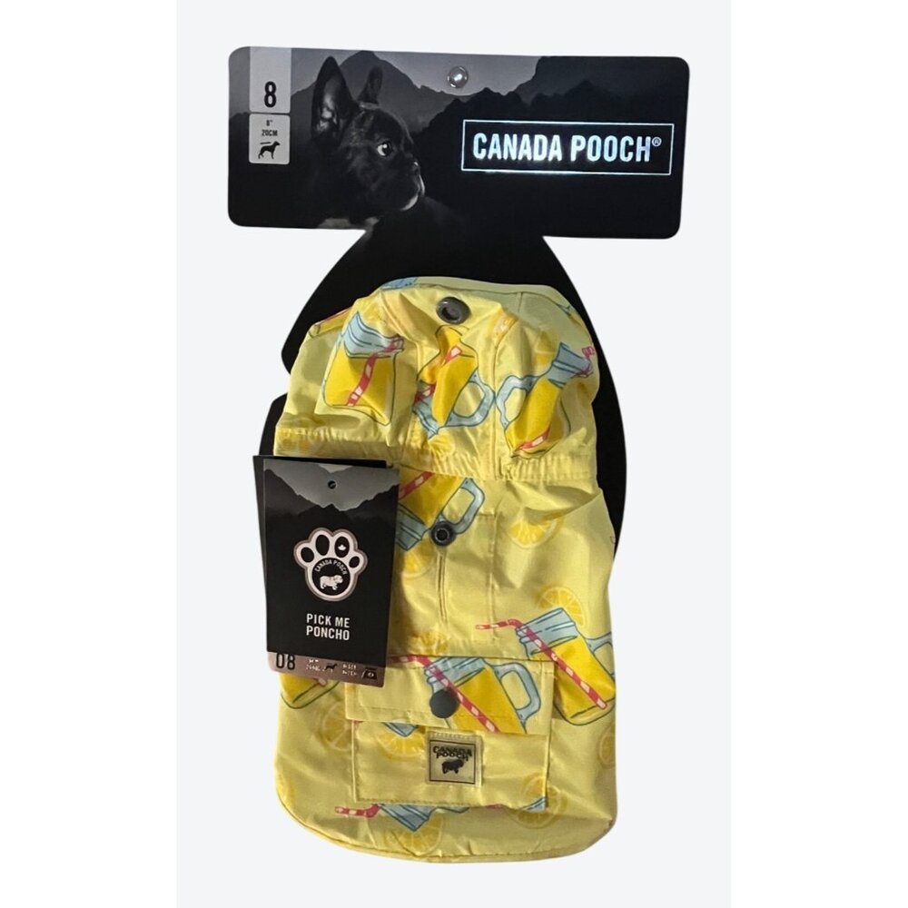 Canada Pooch Pick Me Poncho CP11110 Size 08 Lemonade Yellow Blue Pink
